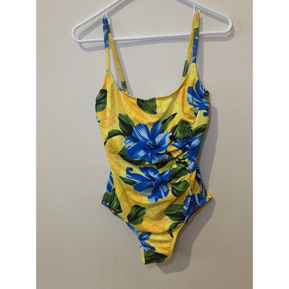 Elisabeth Stewart Vintage One Piece Yellow Bathing Suit Size 14